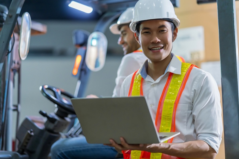 Operator Forklift Happy